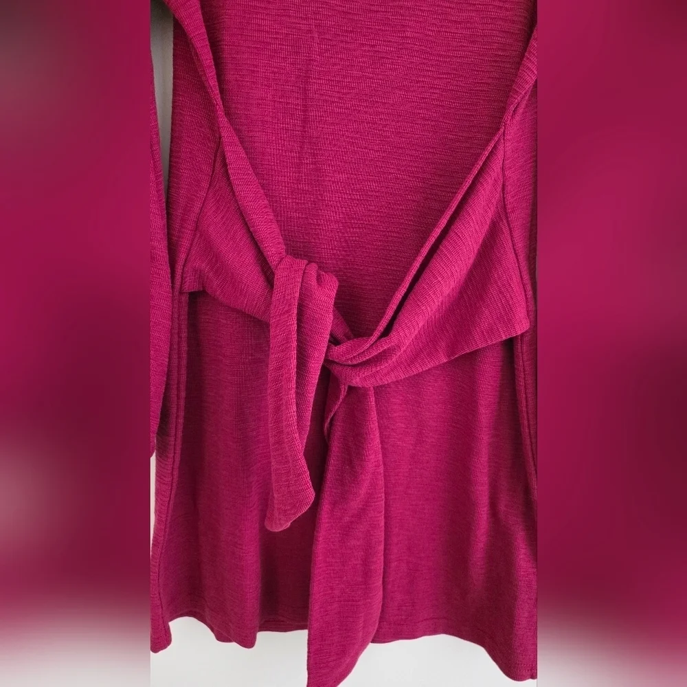 R.Vivimos Burgundy Tie Waist Sweater Dress